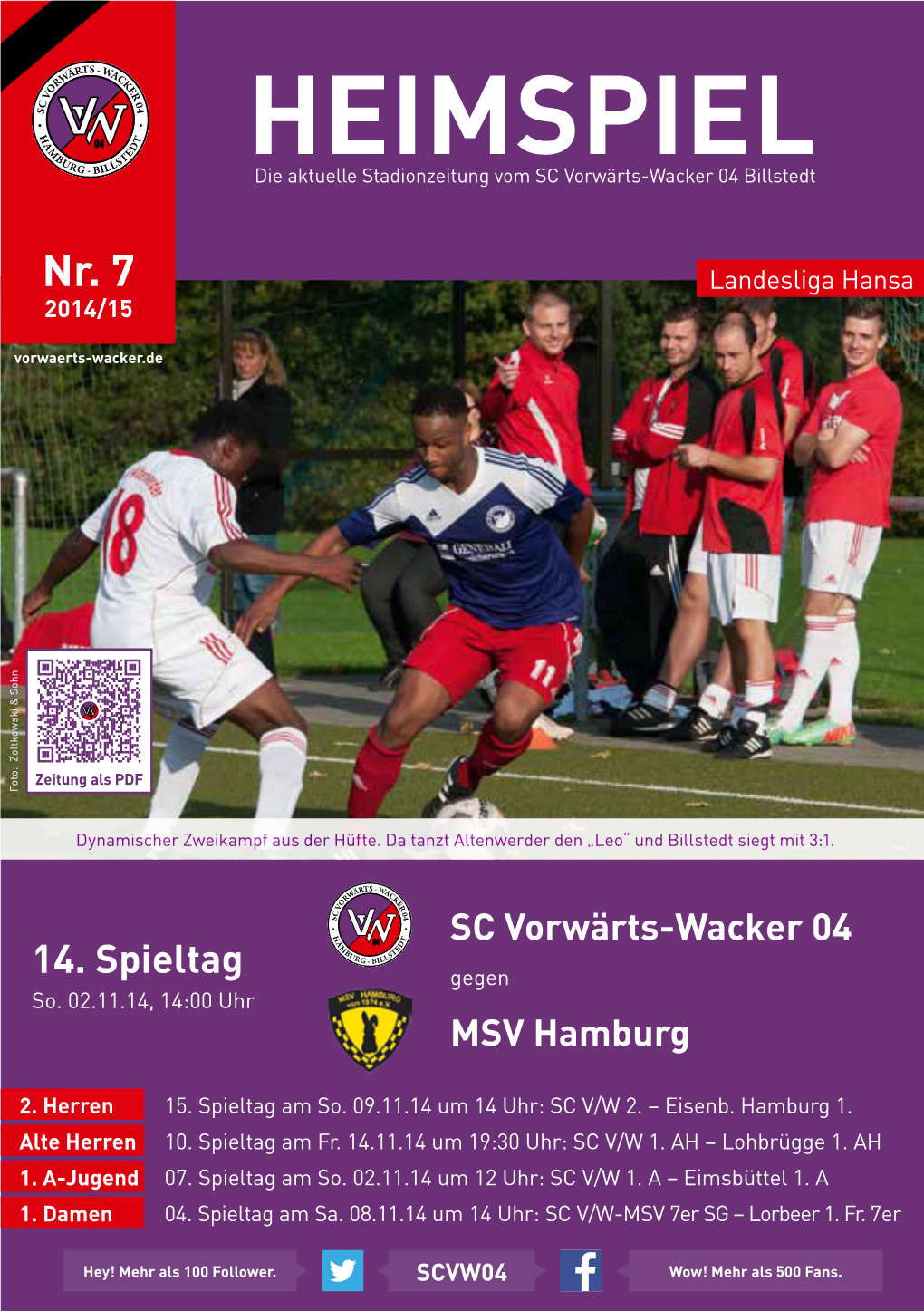 HEIMSPIEL - BI Die Aktuelle Stadionzeitung Vom SC Vorwärts-Wacker 04 Billstedt