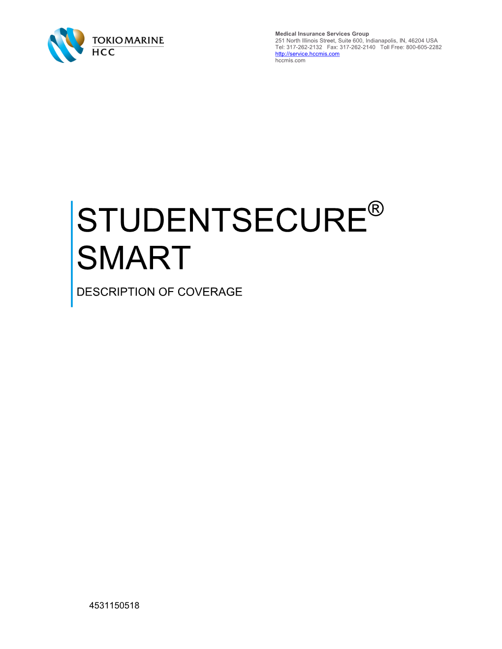 Studentsecure Smart Description of Coverage | Tokio Marine HCC – MIS Group