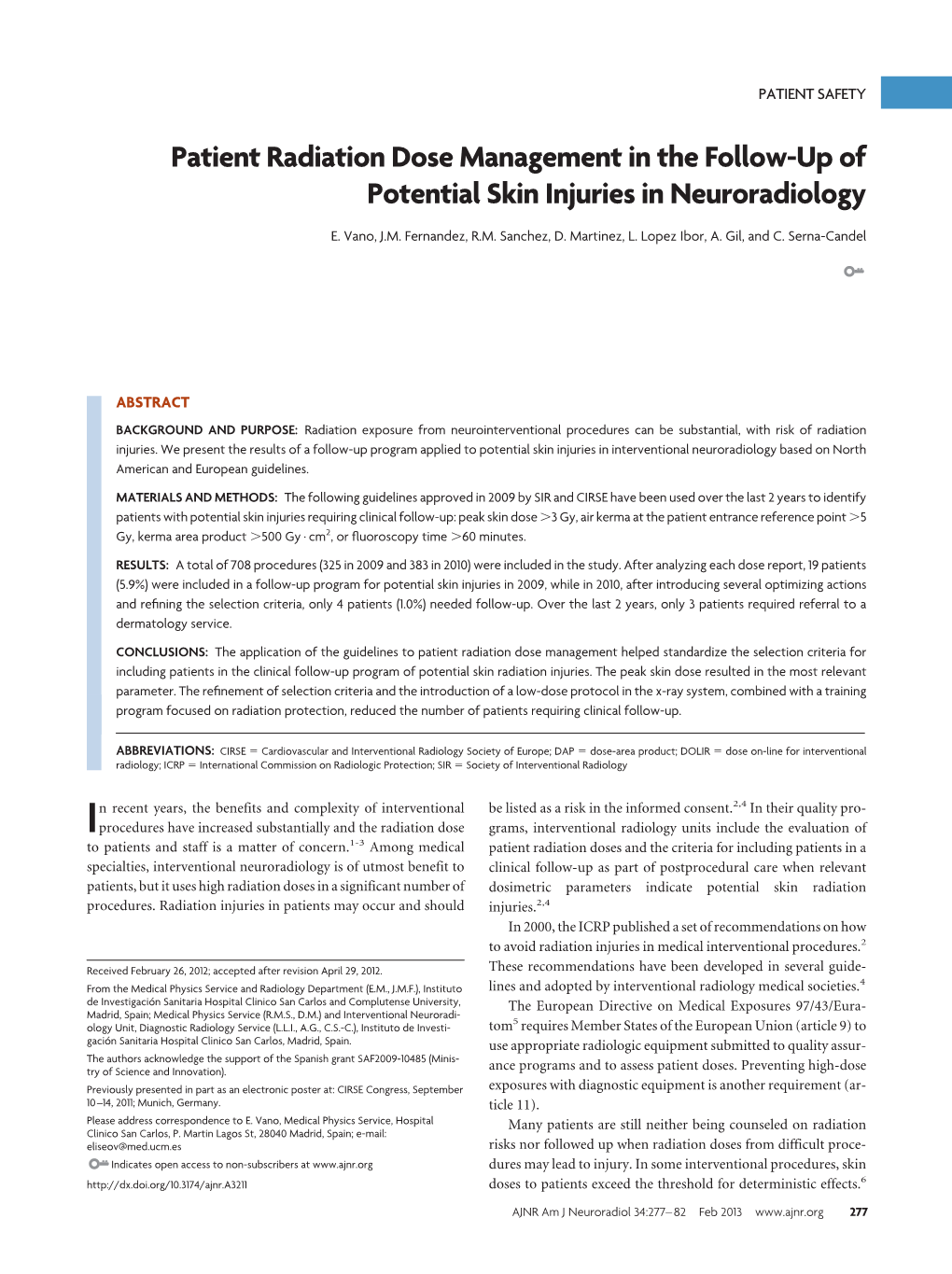 Patient Radiation Dose Management in the Follow-Up of Potential Skin Injuries in Neuroradiology