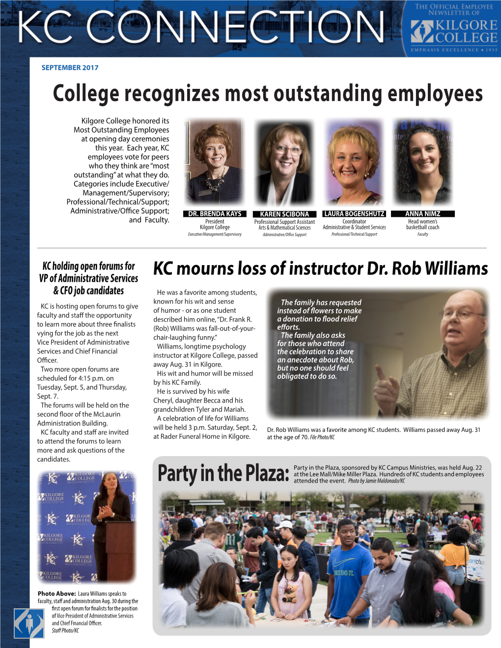 College Recognizes Most Outstanding Employees Party in the Plaza