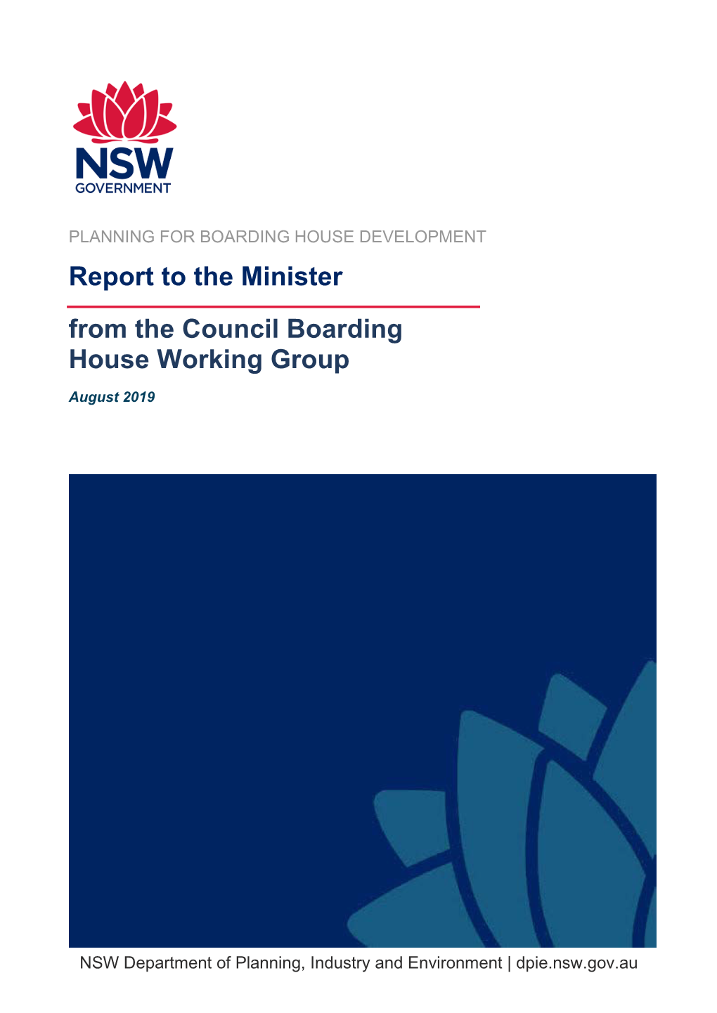 Report to the Minister from the Council Boarding House Working Group