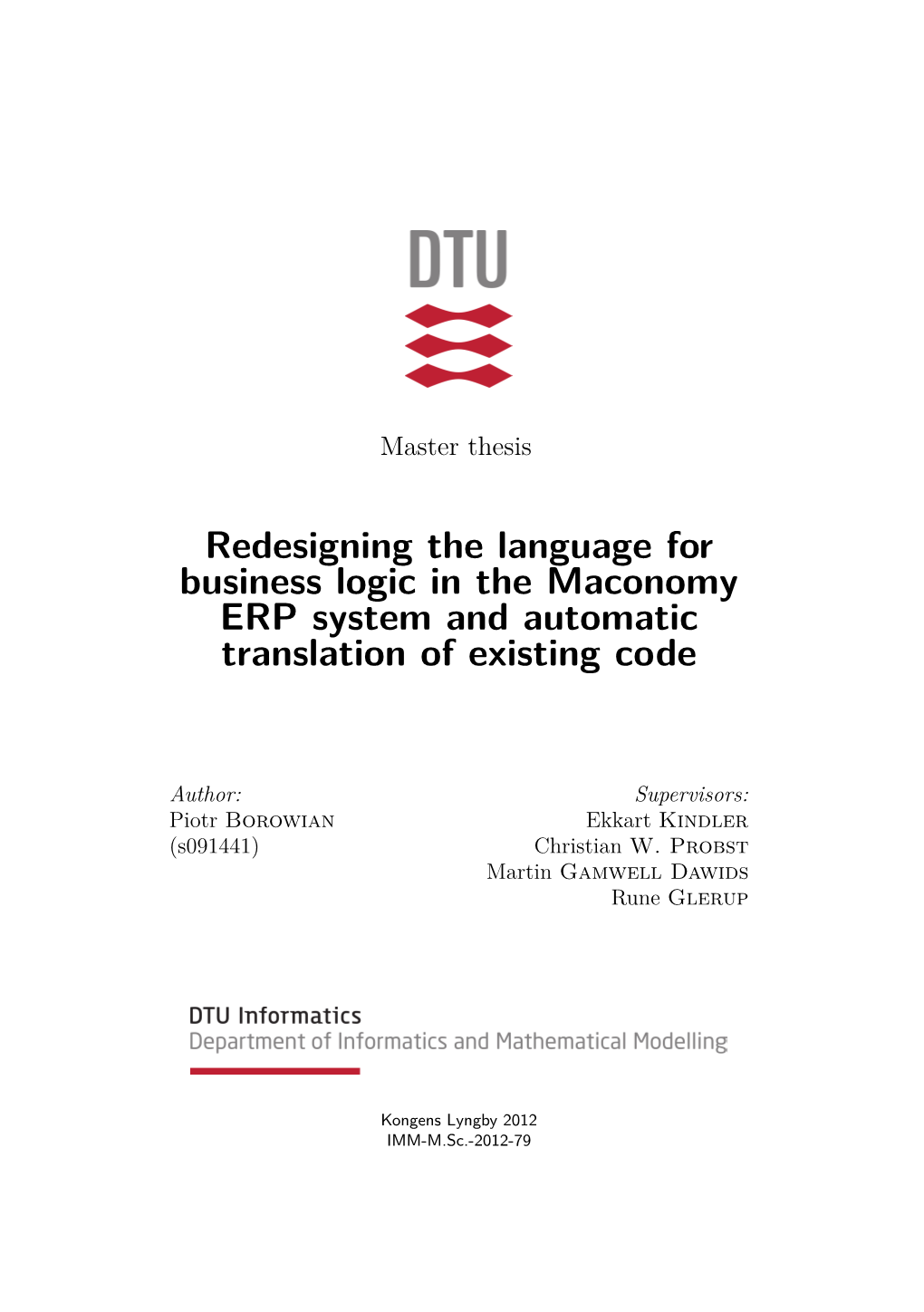 Redesigning the Language for Business Logic in the Maconomy ERP System and Automatic Translation of Existing Code