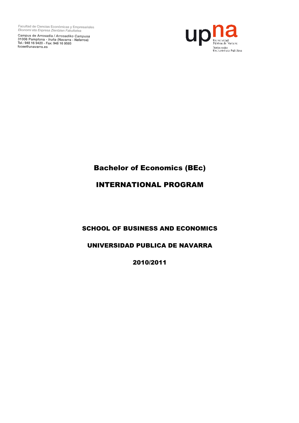 Bachelor of Economics (Bec)