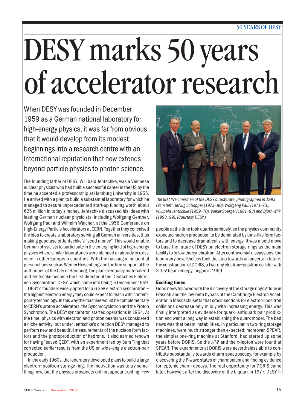 Desy Marks 50 Years of Accelerator Research