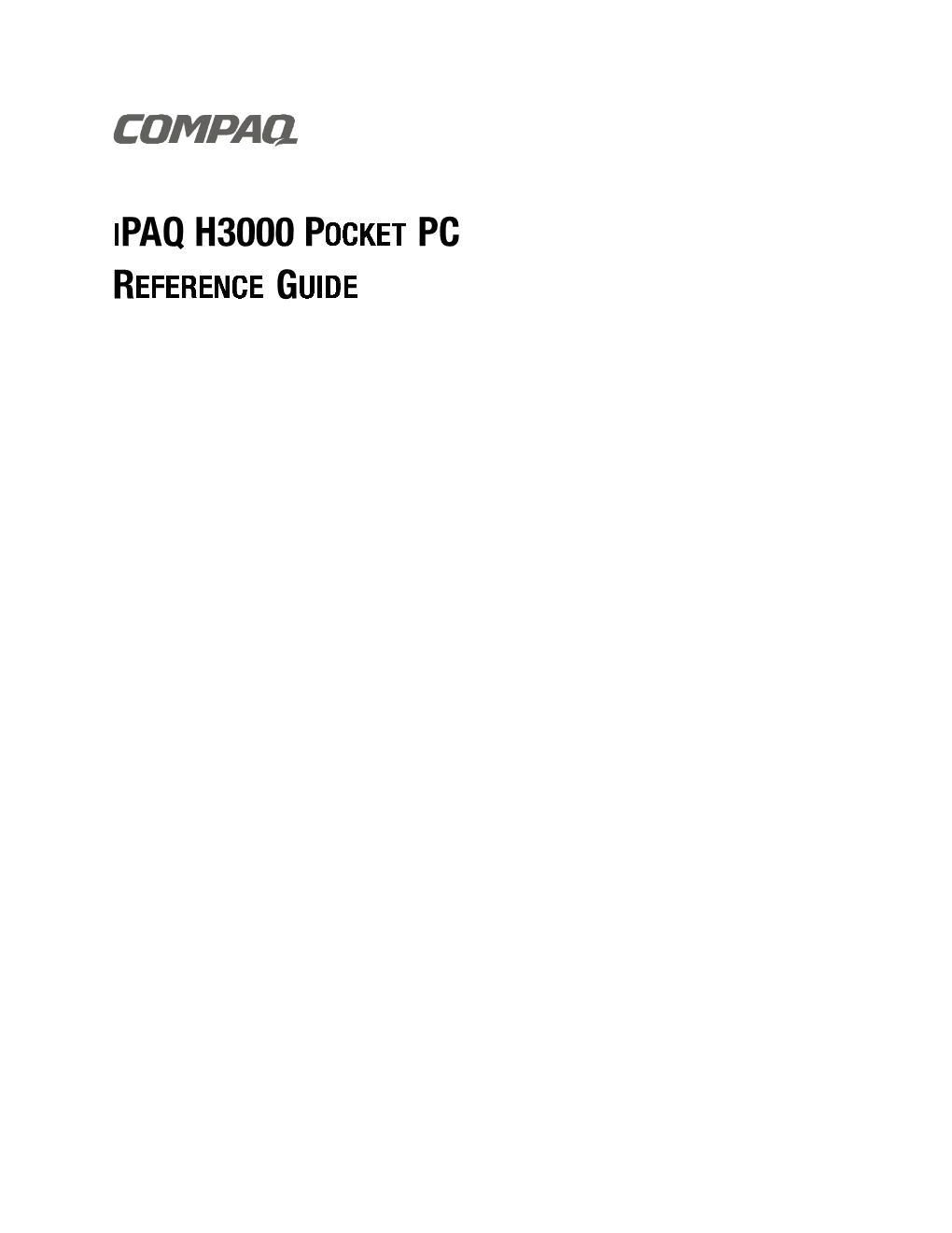 Ipaq H3000 Pocket Pc Reference Guide Notice