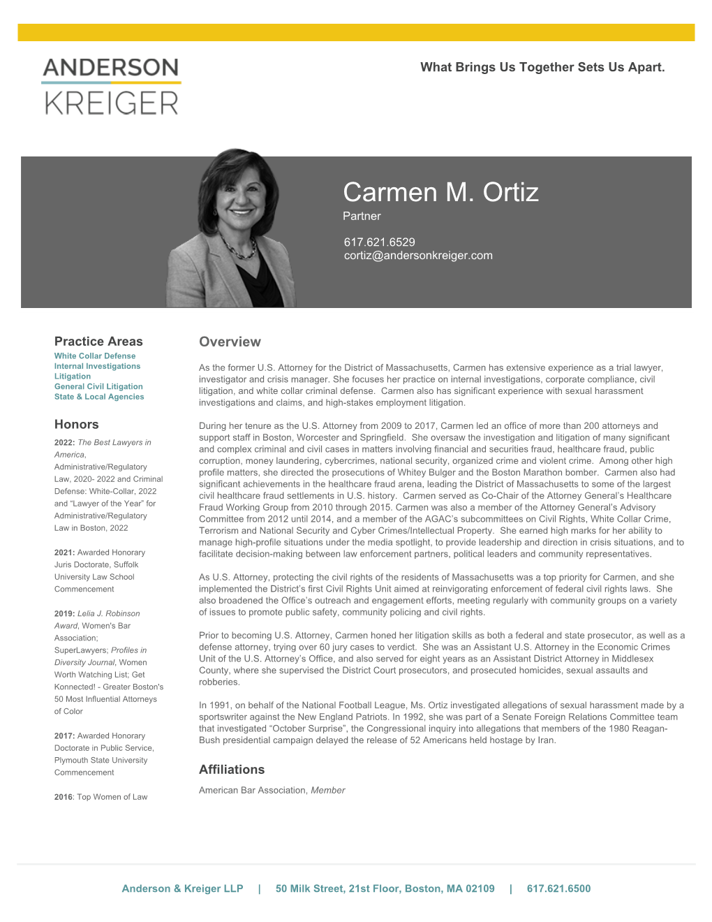 Carmen M. Ortiz Partner