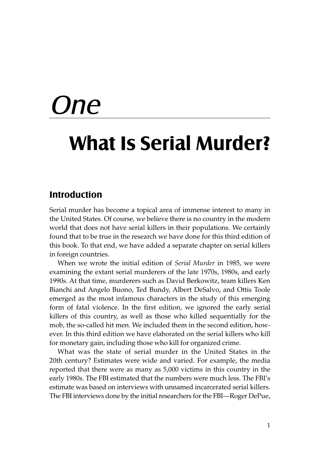 Chapter 1. What Is Serial Murder? 3