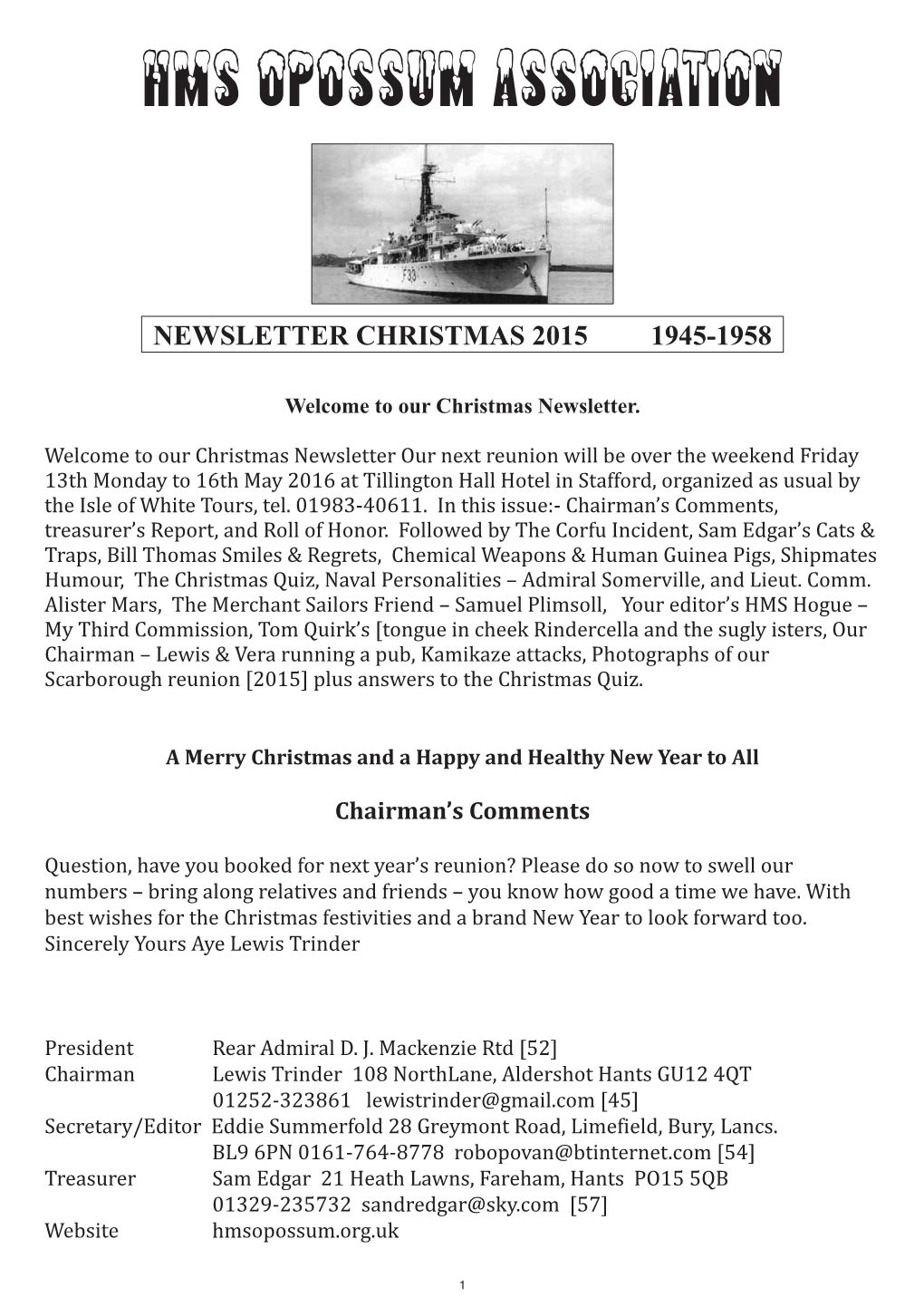 2015 Christmas Newsletter