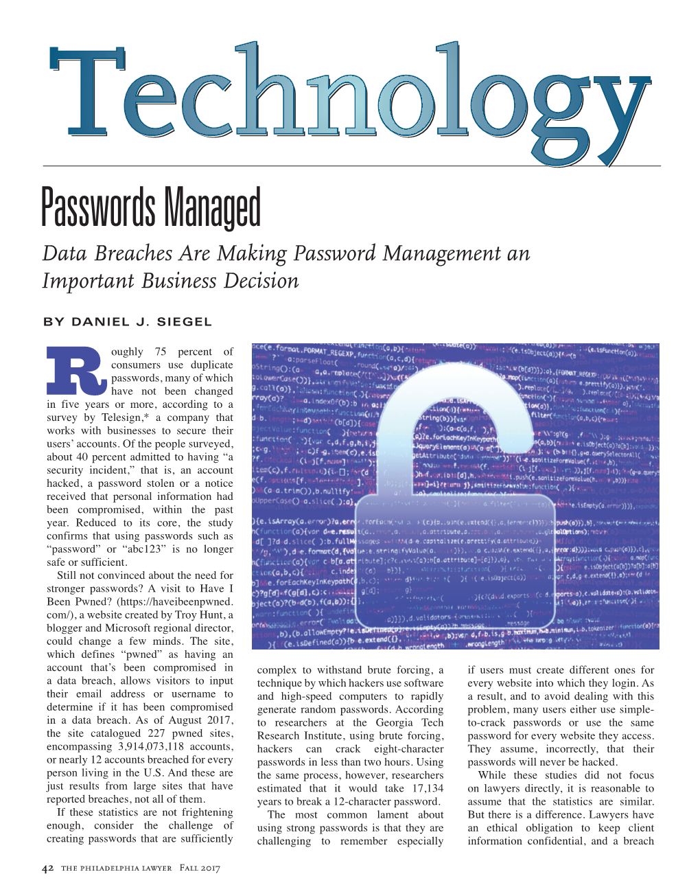 Passwords Managed Data Breaches Are Making Password Management an Important Business Decision