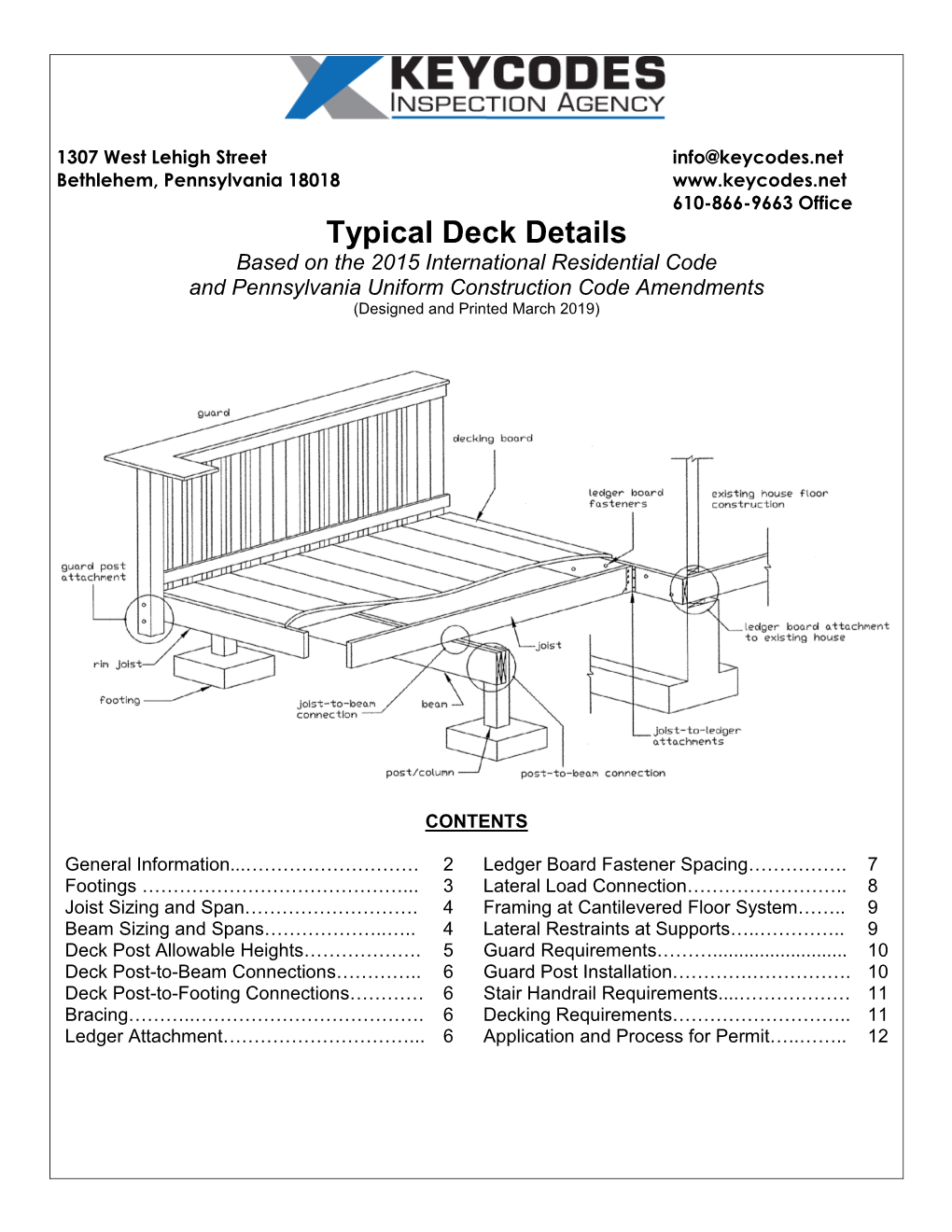 Deck Details Based on the 2015 International Residential Code and Pennsylvania Uniform Construction Code Amendments (Designed and Printed March 2019)
