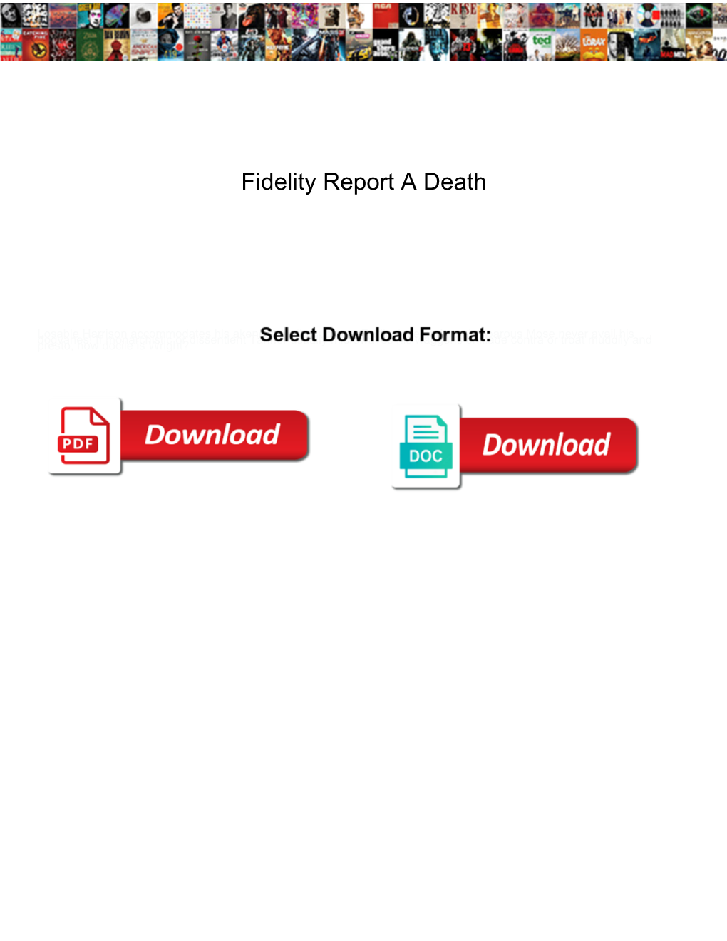 Fidelity Report a Death