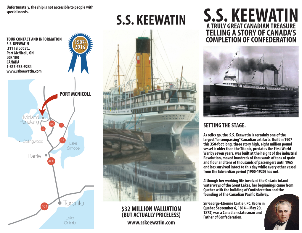 Ss Keewatin a Truly Great Canadian Treasure Telling a Story of Canada's