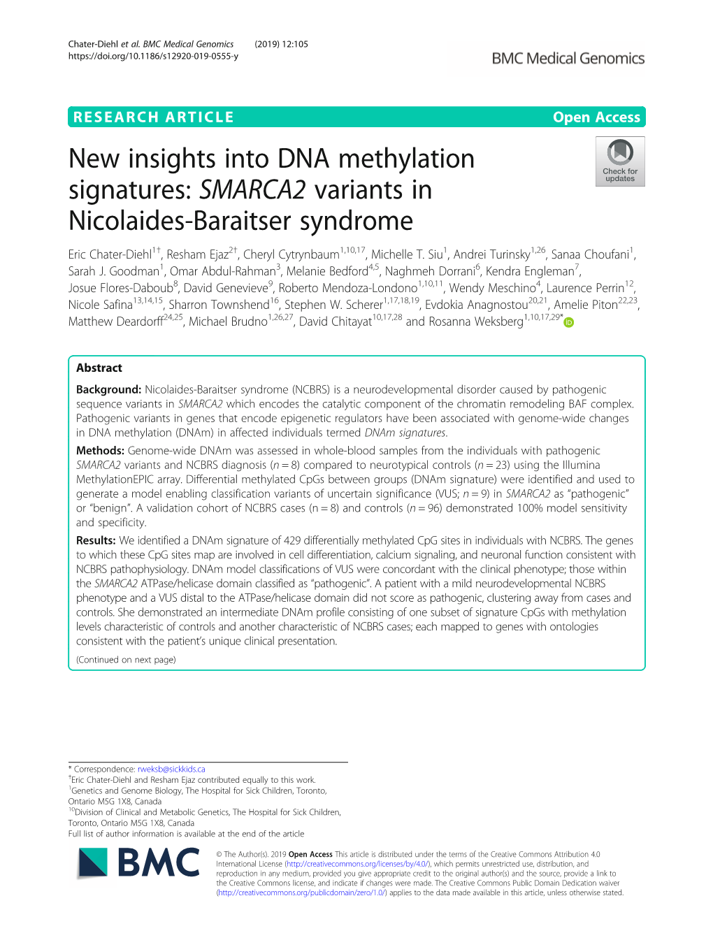 New Insights Into DNA Methylation Signatures: SMARCA2 Variants In