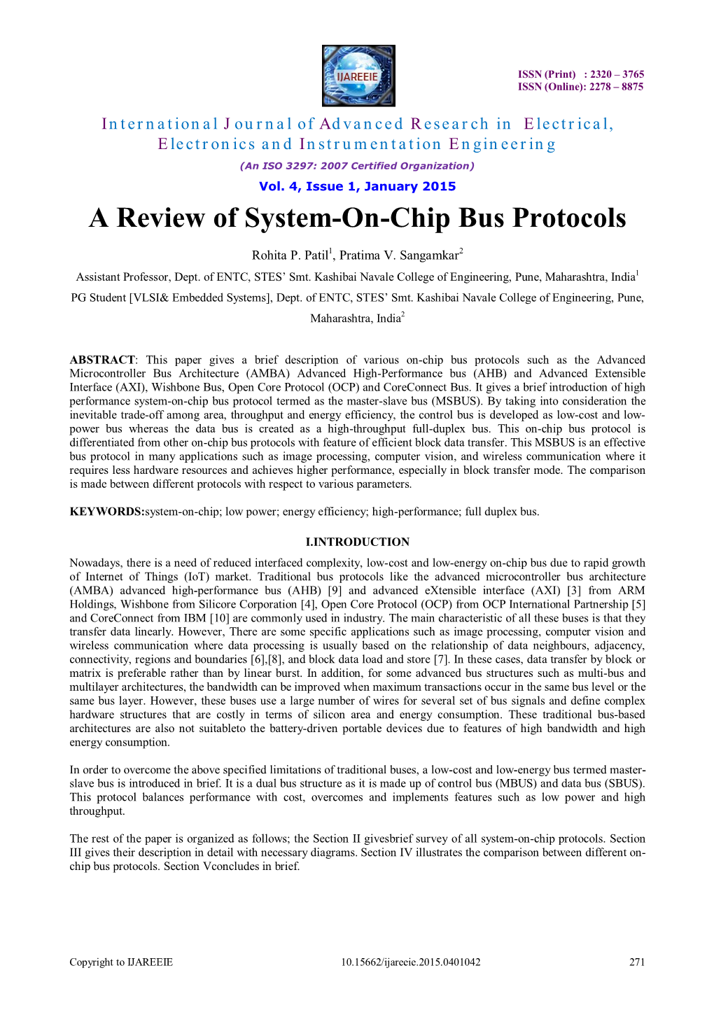 A Review of System-On-Chip Bus Protocols
