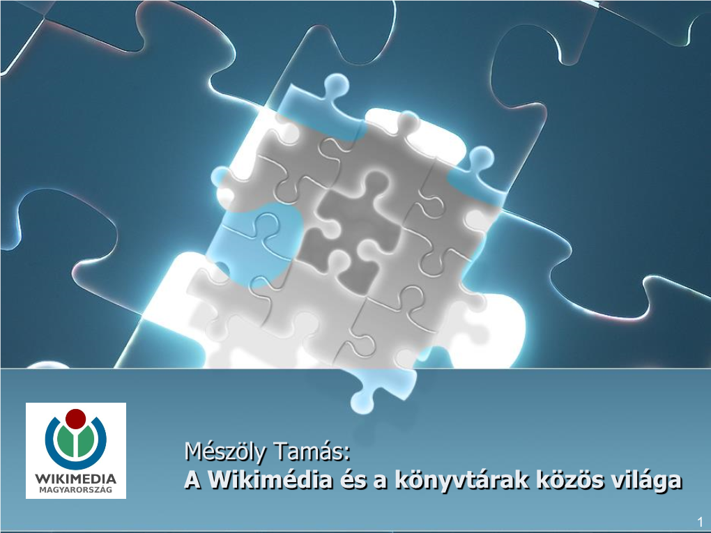 A Wikimédia És a Könyvtárak Közös Világa