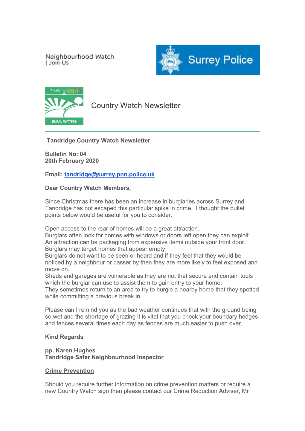 Country Watch Newsletter