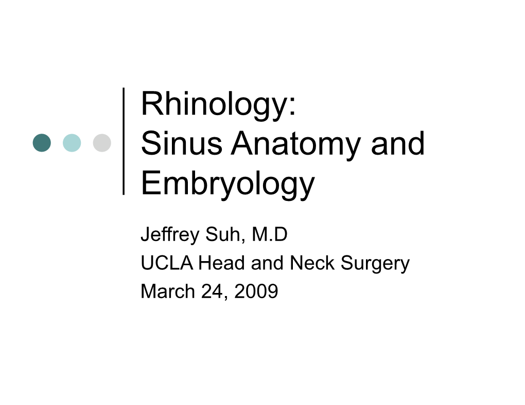 Sinus Anatomy and Embryology