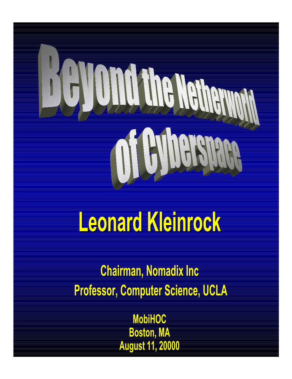 Leonard Kleinrockkleinrock