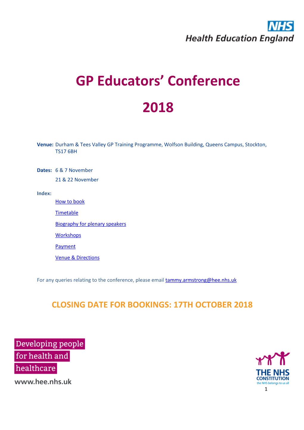 GP Educators' Conference 2018