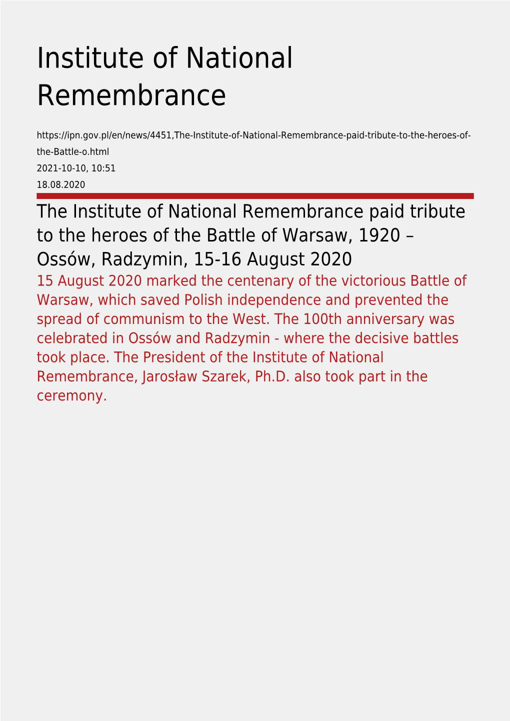 Institute of National Remembrance