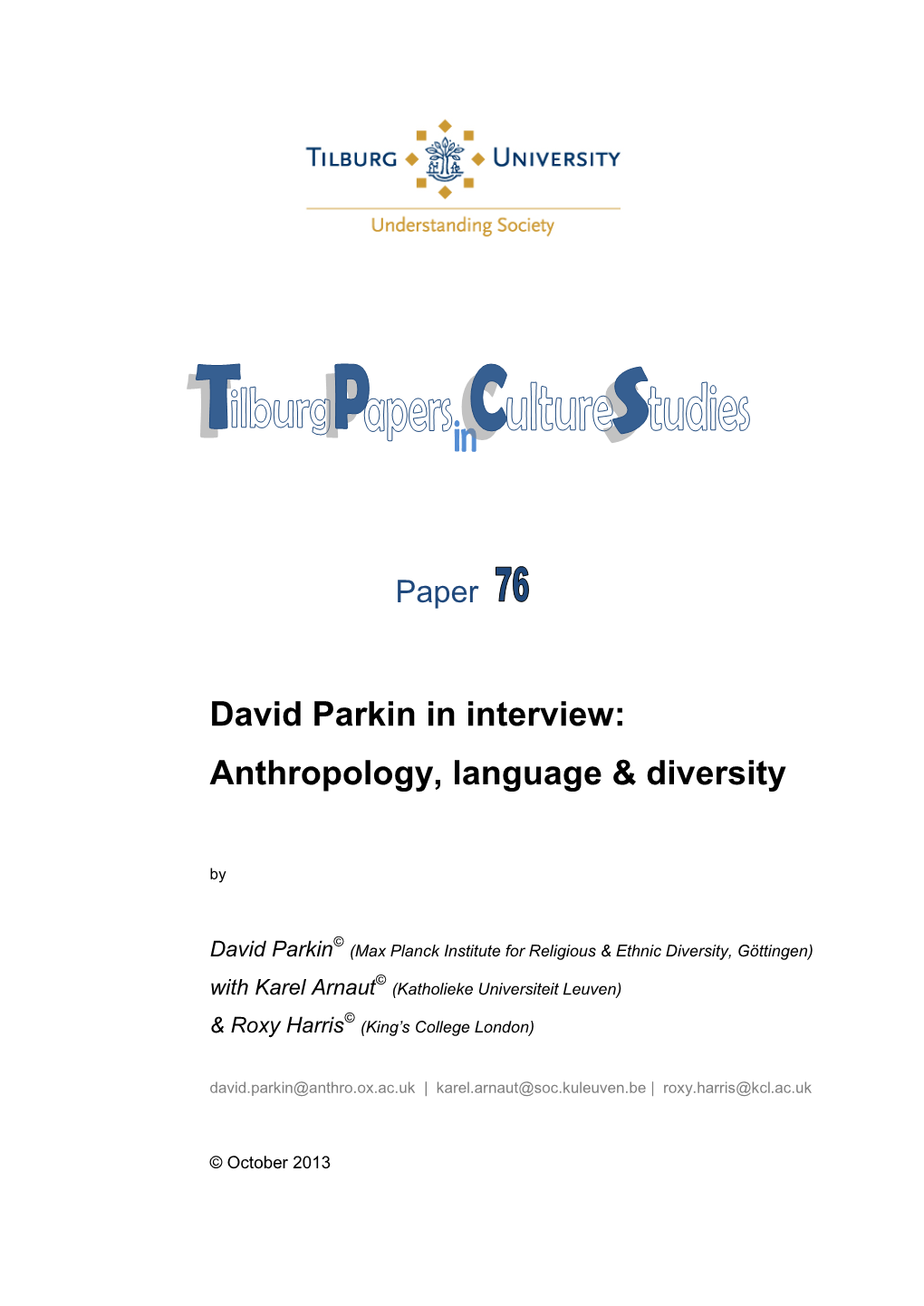 David Parkin in Interview: Anthropology, Language & Diversity