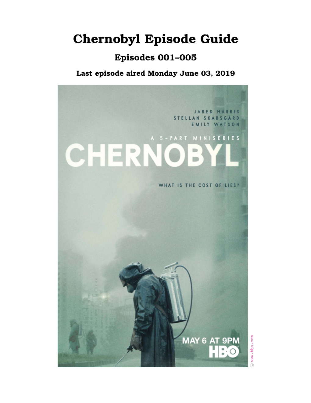 Chernobyl Episode Guide Episodes 001–005