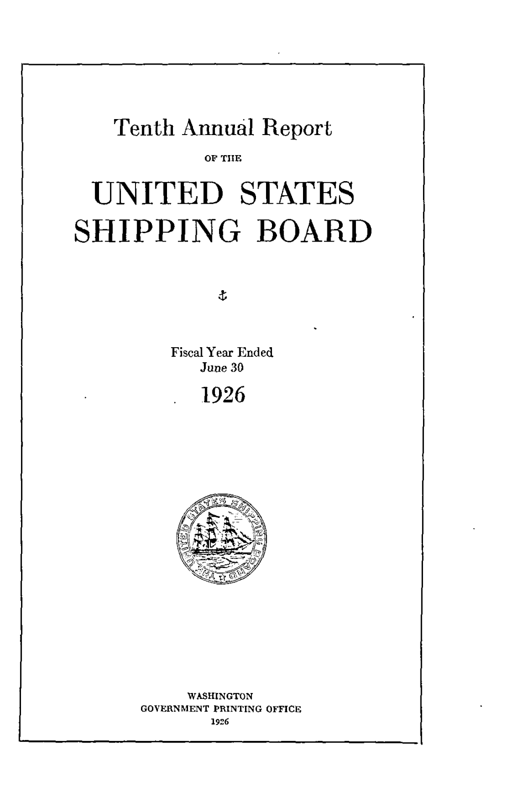 Annual Report for Fiscal Year 1926