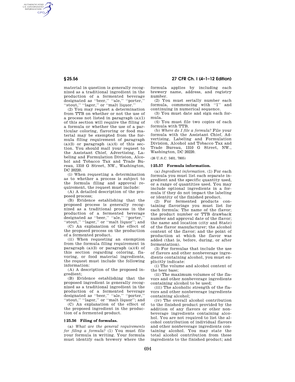 27 CFR Ch. I (4–1–12 Edition) § 25.56