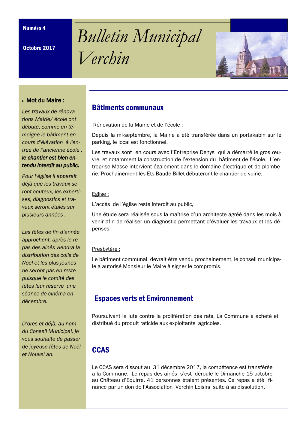 Bulletin Municipal Verchin