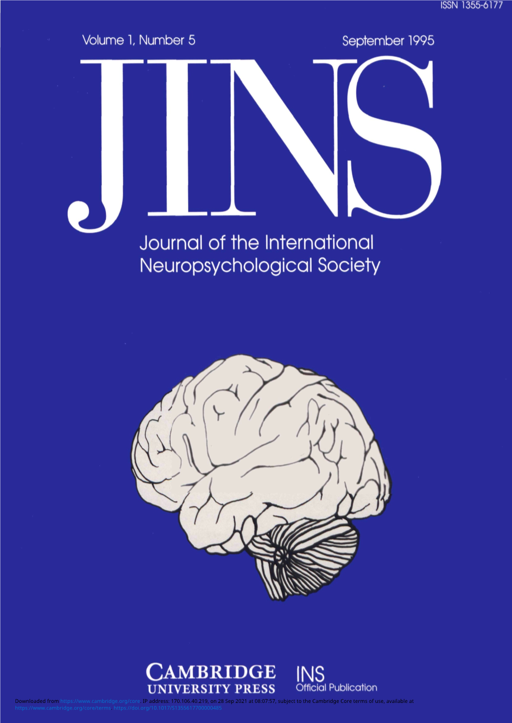 INS Volume 1 Issue 5 Cover and Front Matter