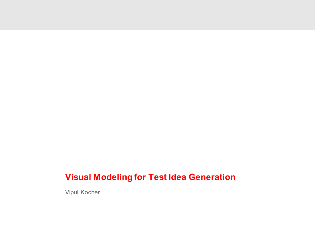 Visual Modeling for Test Idea Generation