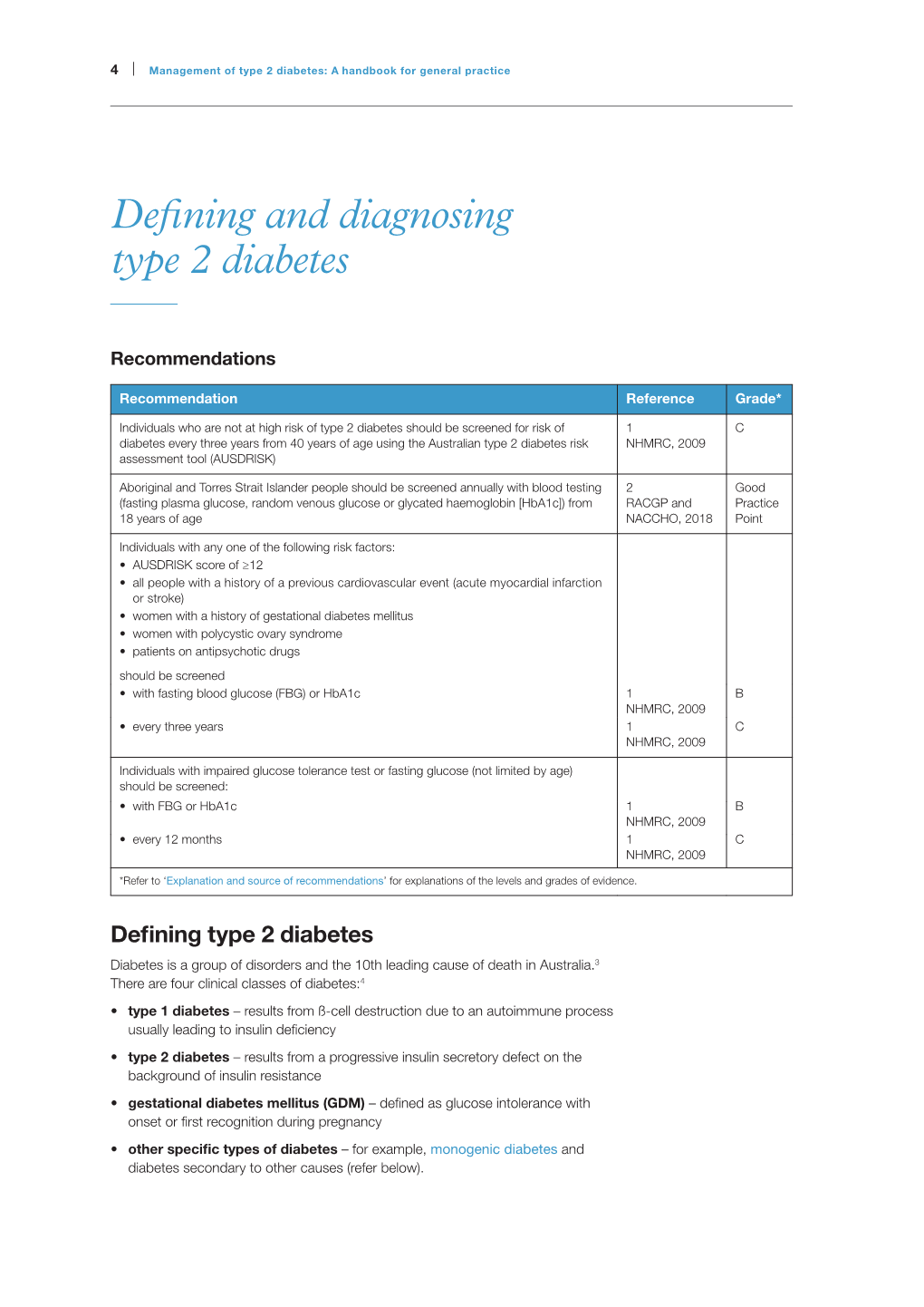 Defining and Diagnosing Type 2 Diabetes