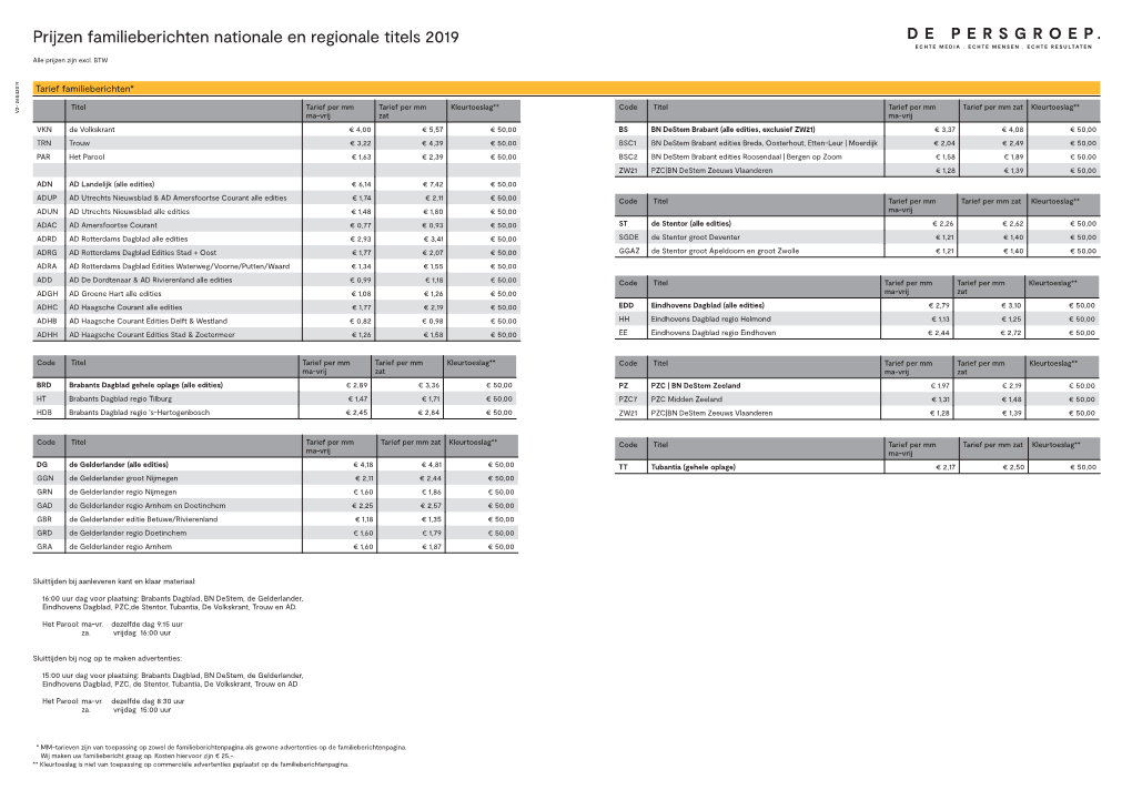 Prijzen Familieberichten Nationale En Regionale Titels 2019 V2.Indd