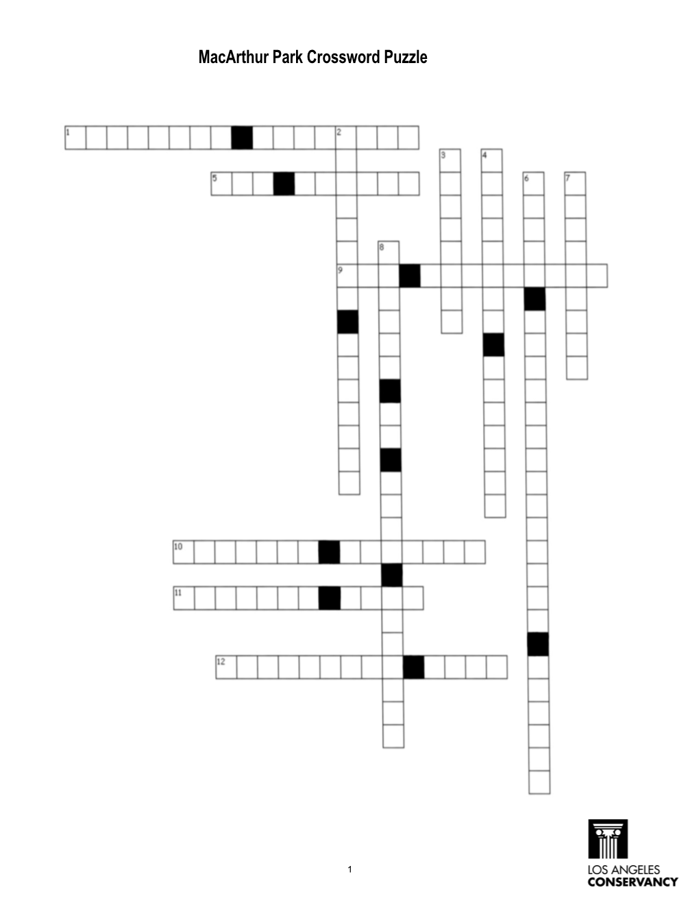 Macarthur Park Crossword Puzzle