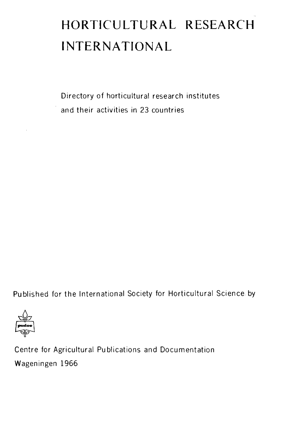 Horticultural Research International