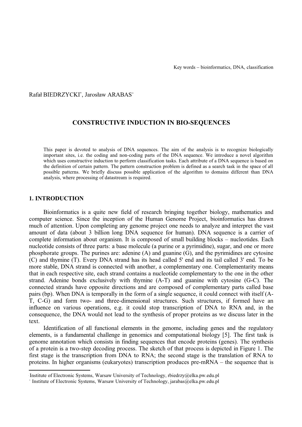 Constructive Induction in Bio-Sequences