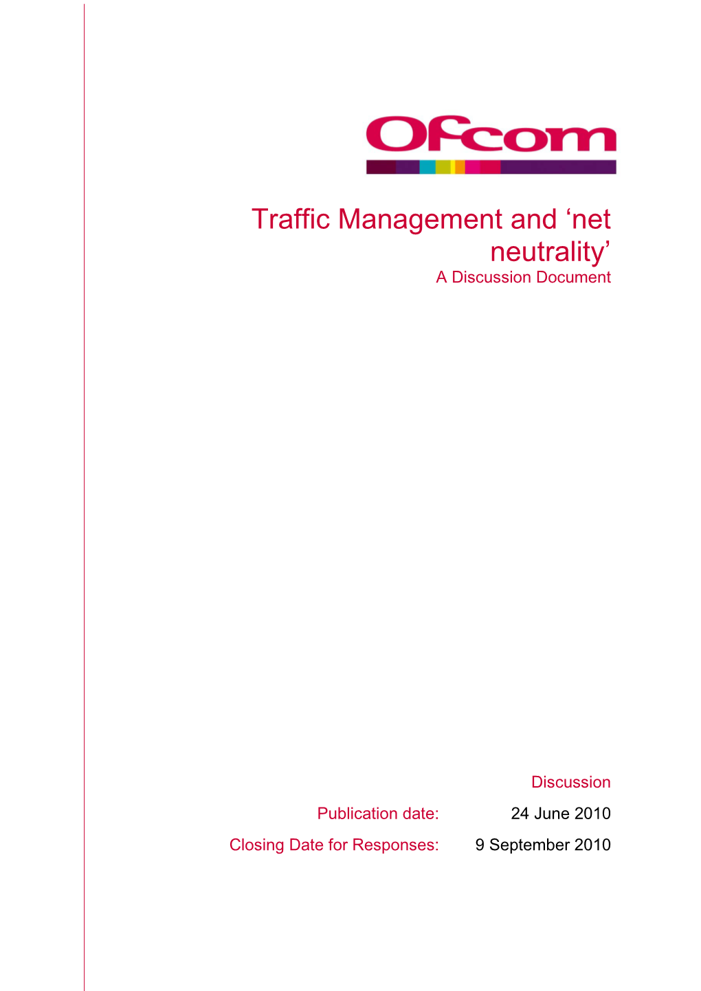 Traffic Management and 'Net Neutrality'