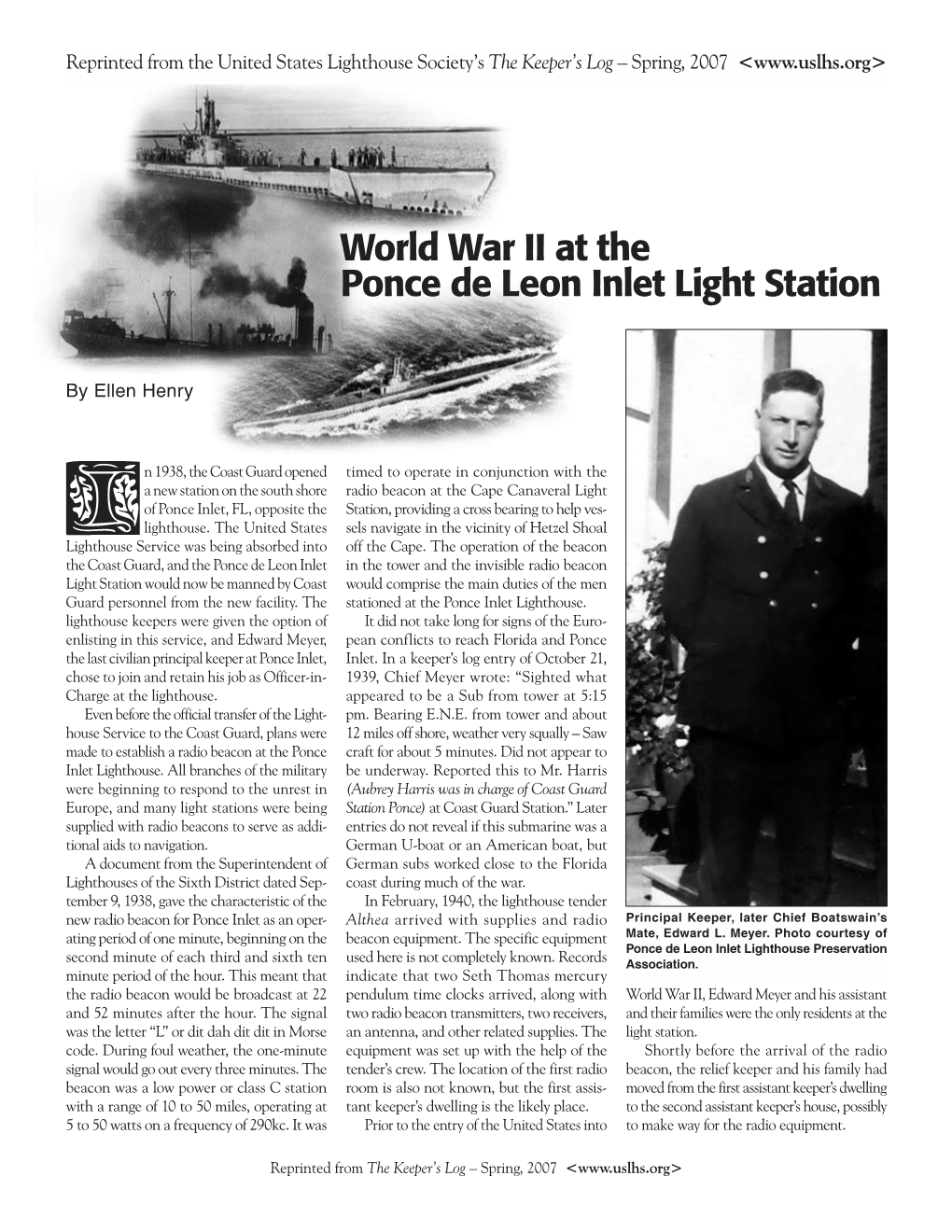 World War II at the Ponce De Leon Inlet Light Station