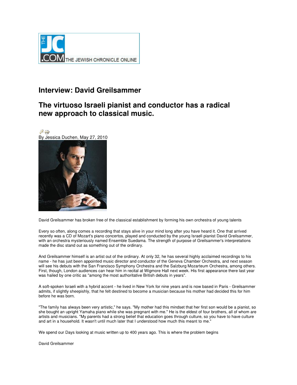 David Greilsammer the Virtuoso Israeli Pianist And