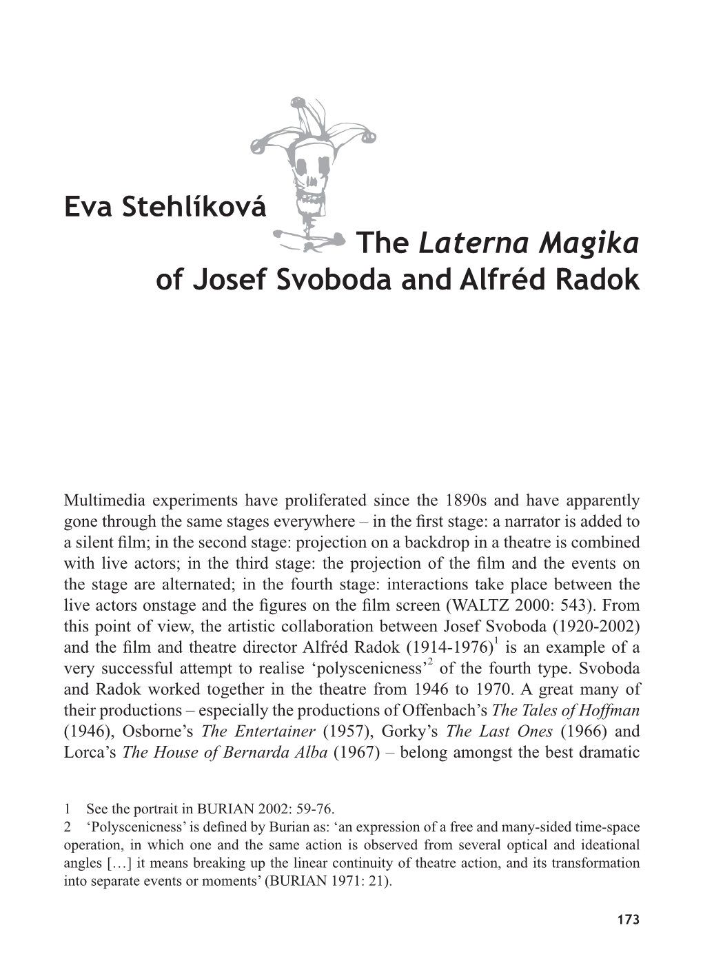 The Laterna Magika of Josef Svoboda and Alfréd Radok