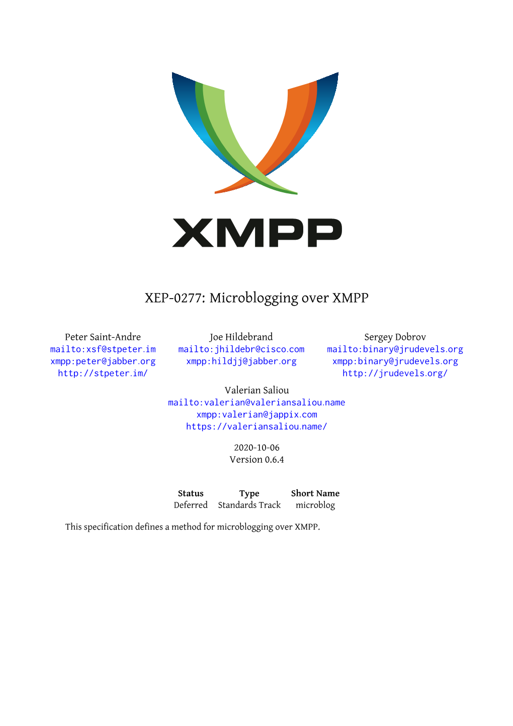 XEP-0277: Microblogging Over XMPP