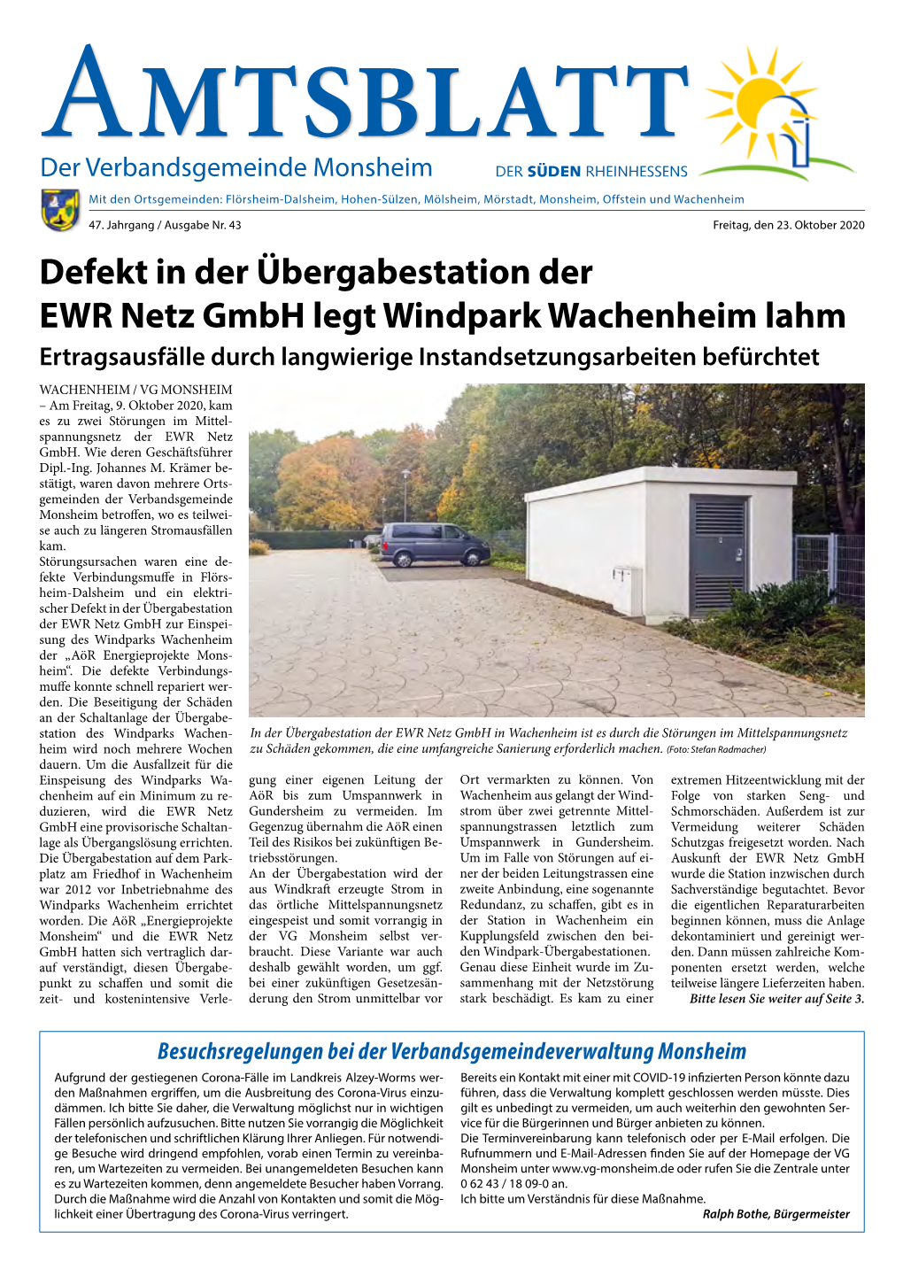 Amtsblatt 43 Vom 23.10.2020.Pdf