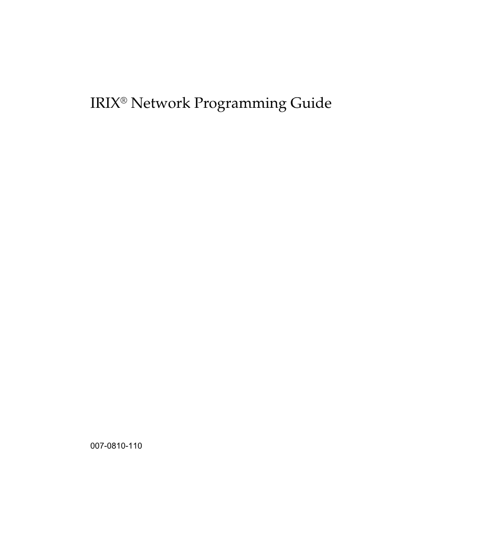 IRIX® Network Programming Guide