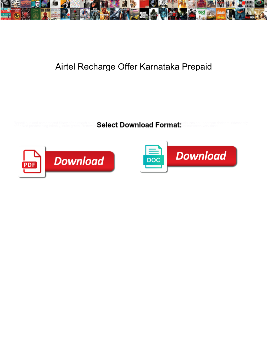 Airtel Recharge Offer Karnataka Prepaid