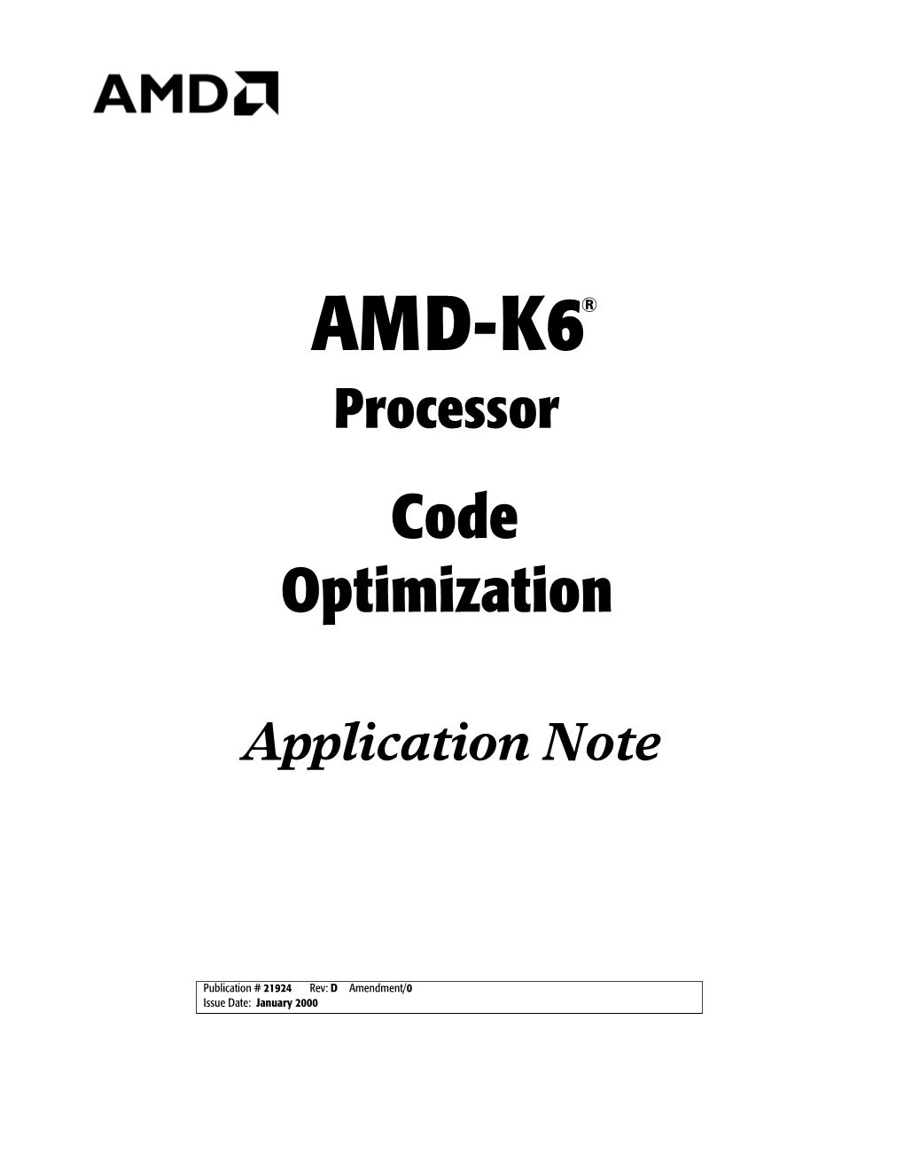 AMD-K6® Processor Code Optimization