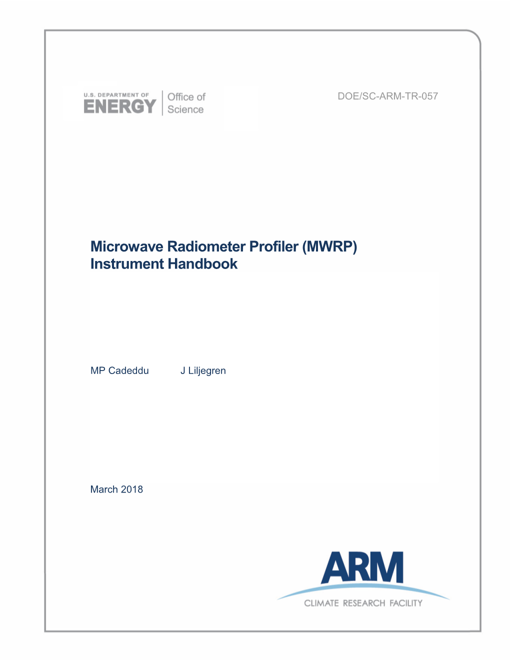 Microwave Radiometer Profiler (MWRP) Instrument Handbook