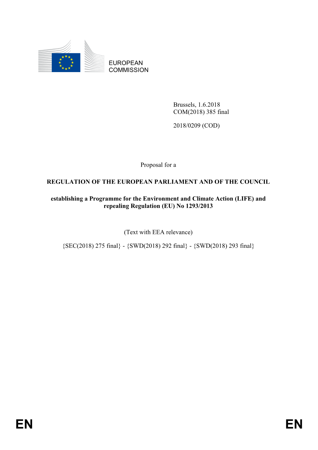 Programme for the Environment and Climate Action (LIFE) and Repealing Regulation (EU) No 1293/2013