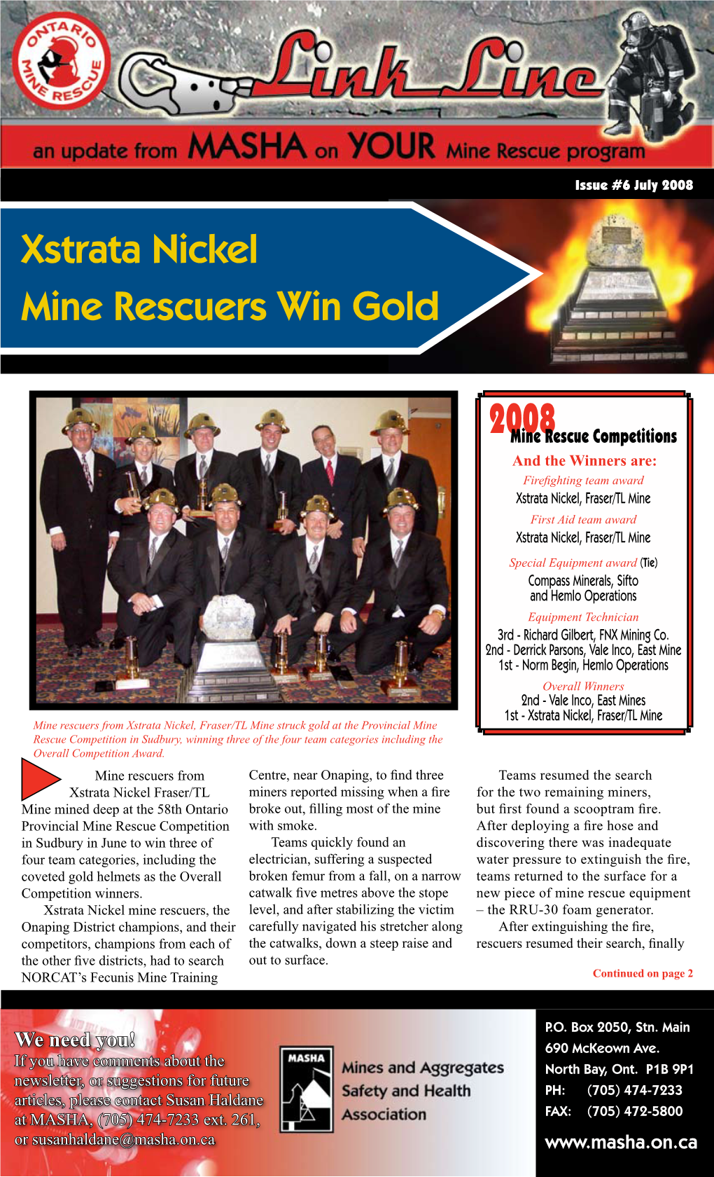 Xstrata Nickel Mine Rescuers Win Gold