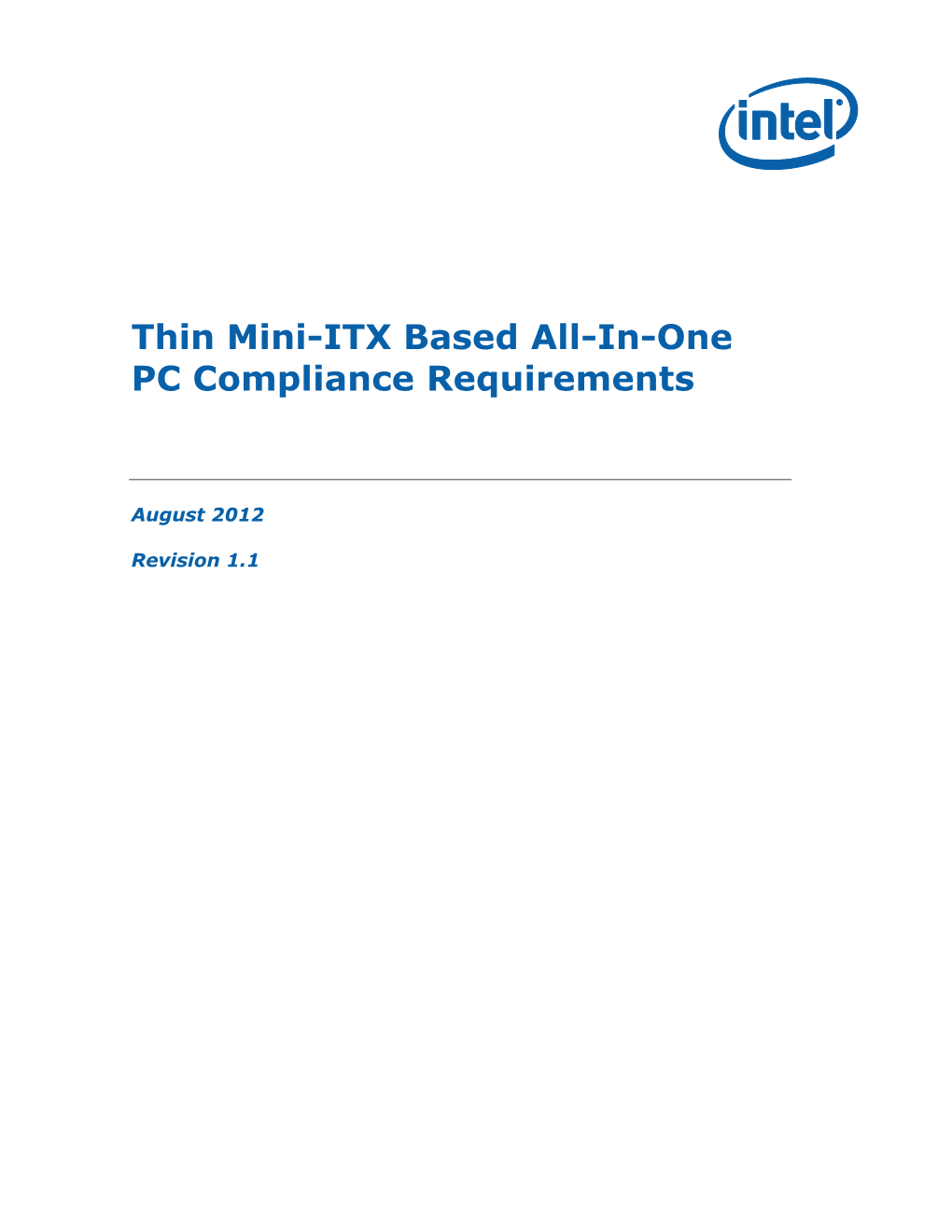 Thin Mini-ITX Based All-In-One PC Compliance Requirements