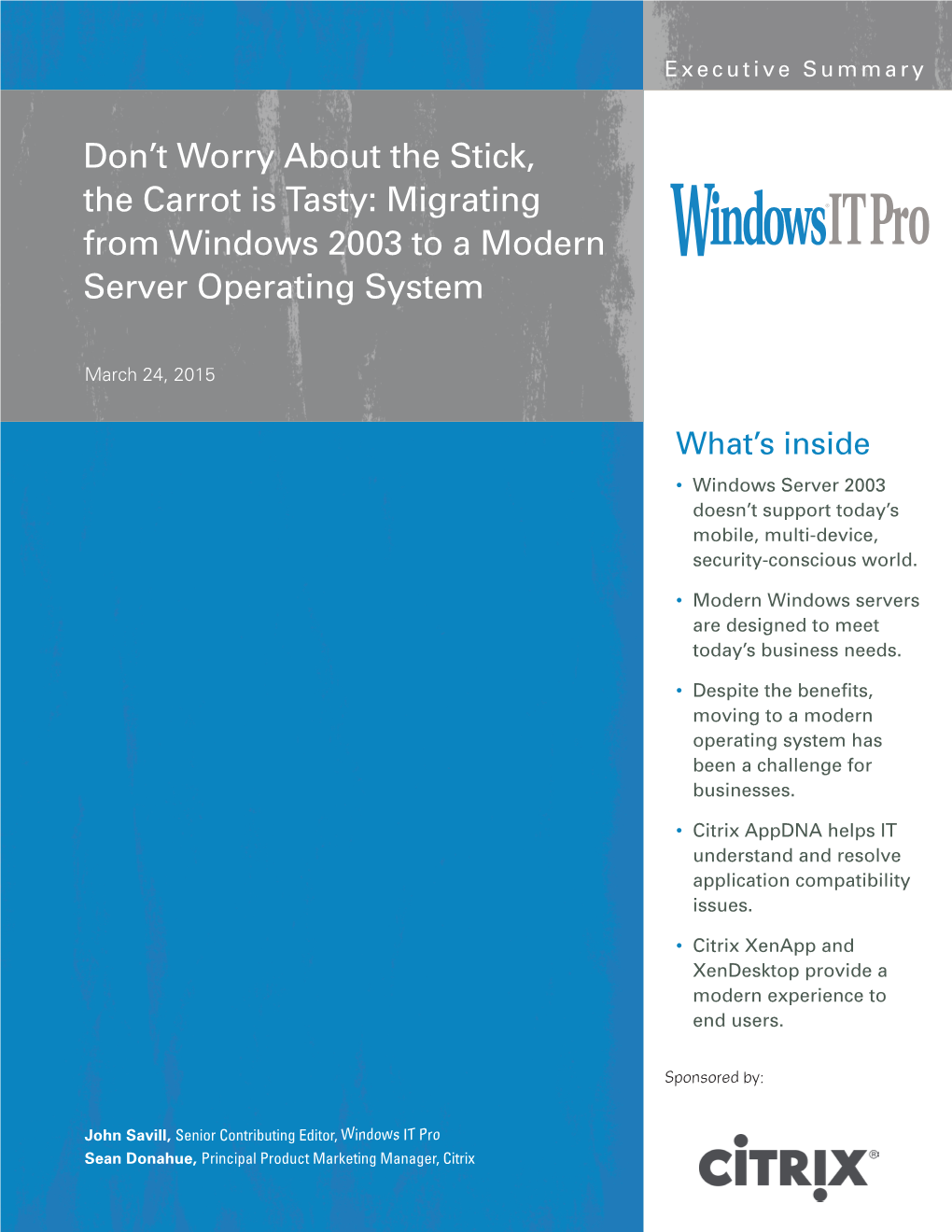 Migrating from Windows 2003 to a Modern Server Operating System